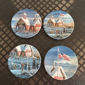 2007 Wild Wings America! America! Mini Plates Terry Redlin 4.5" D Set of 4